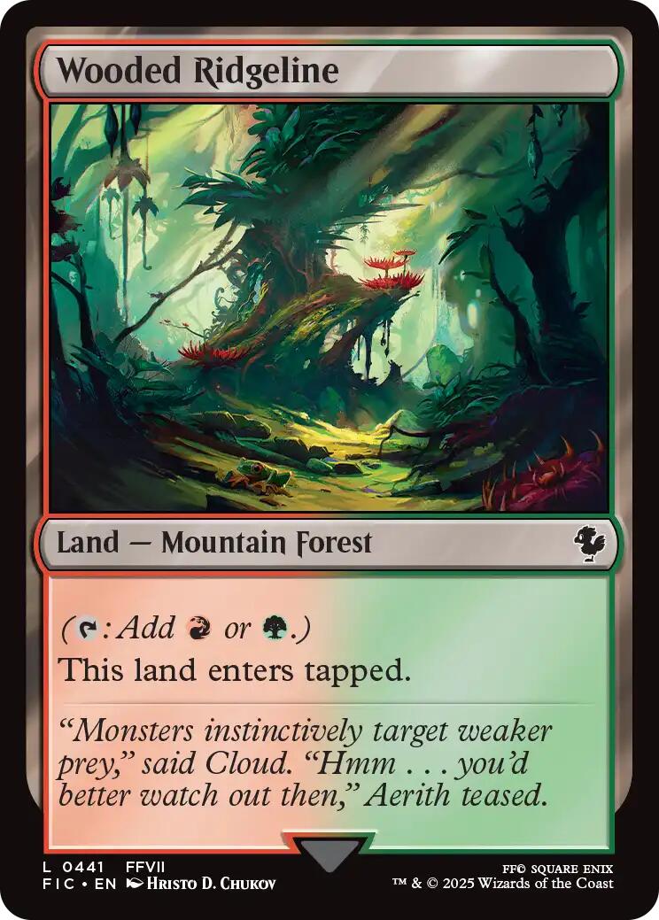 Wooded Ridgeline (Surge Foil) [FINAL FANTASY Commander] | Magic Magpie