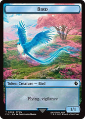 Bird // Hero (0028) Double-Sided Token (Surge Foil) [FINAL FANTASY Commander Tokens] | Magic Magpie
