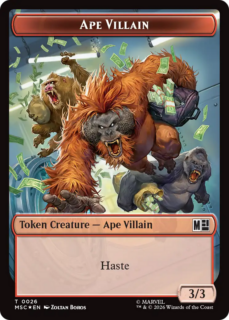 Copy (017) // Ape Villain (026) Double-Sided Token (Surge Foil) [Marvel Super Heroes Commander Tokens] | Magic Magpie