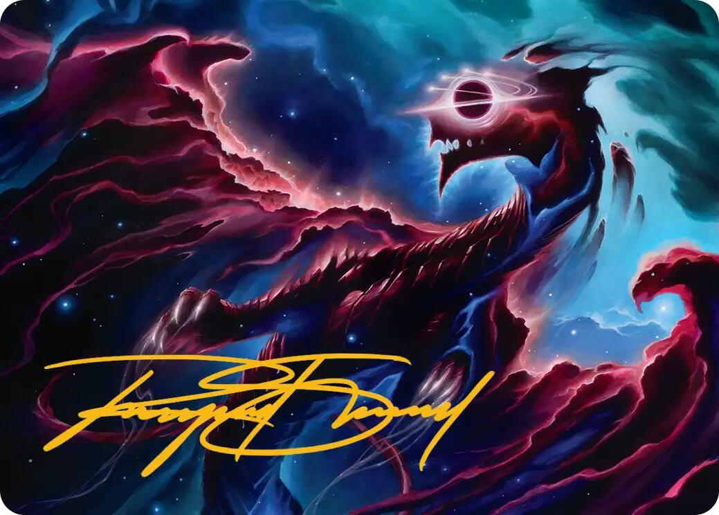Nova Hellkite Art Card (18/54) (Gold-Stamped Signature) [Edge of Eternities Art Series] | Magic Magpie