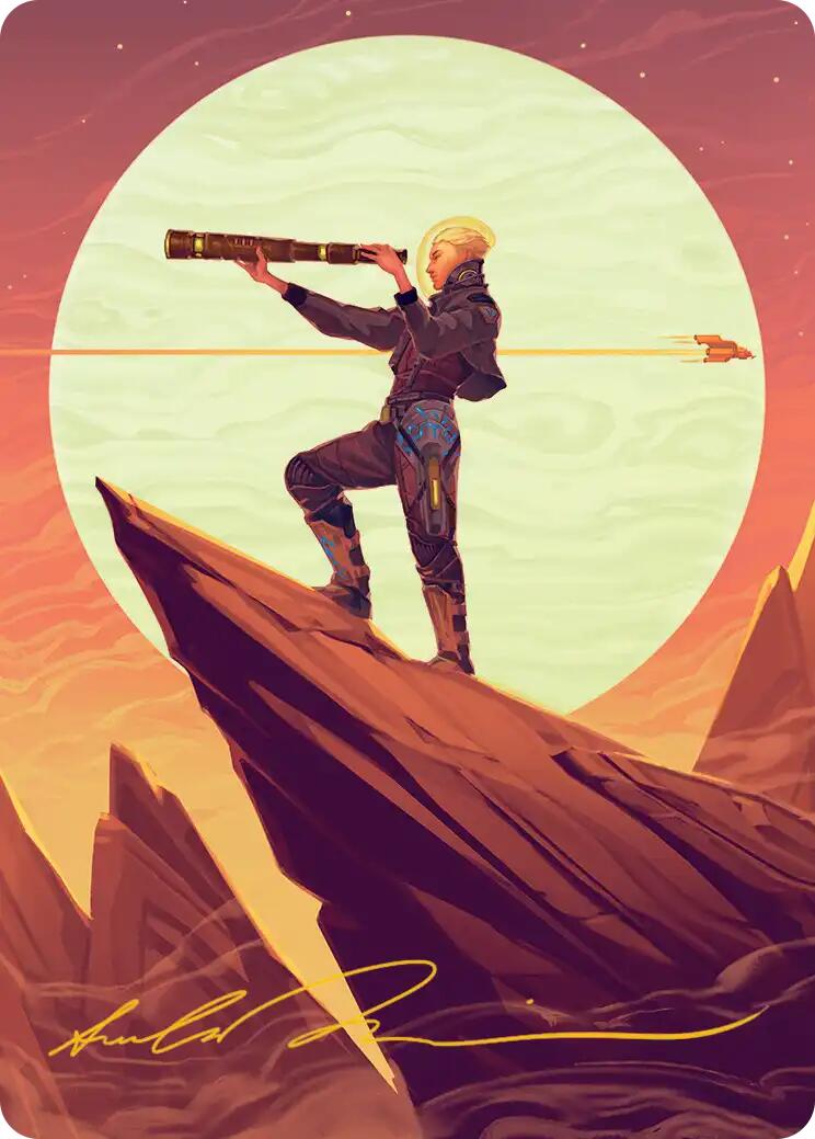 Sami, Wildcat Captain Art Card (Gold-Stamped Signature) [Edge of Eternities Art Series] | Magic Magpie