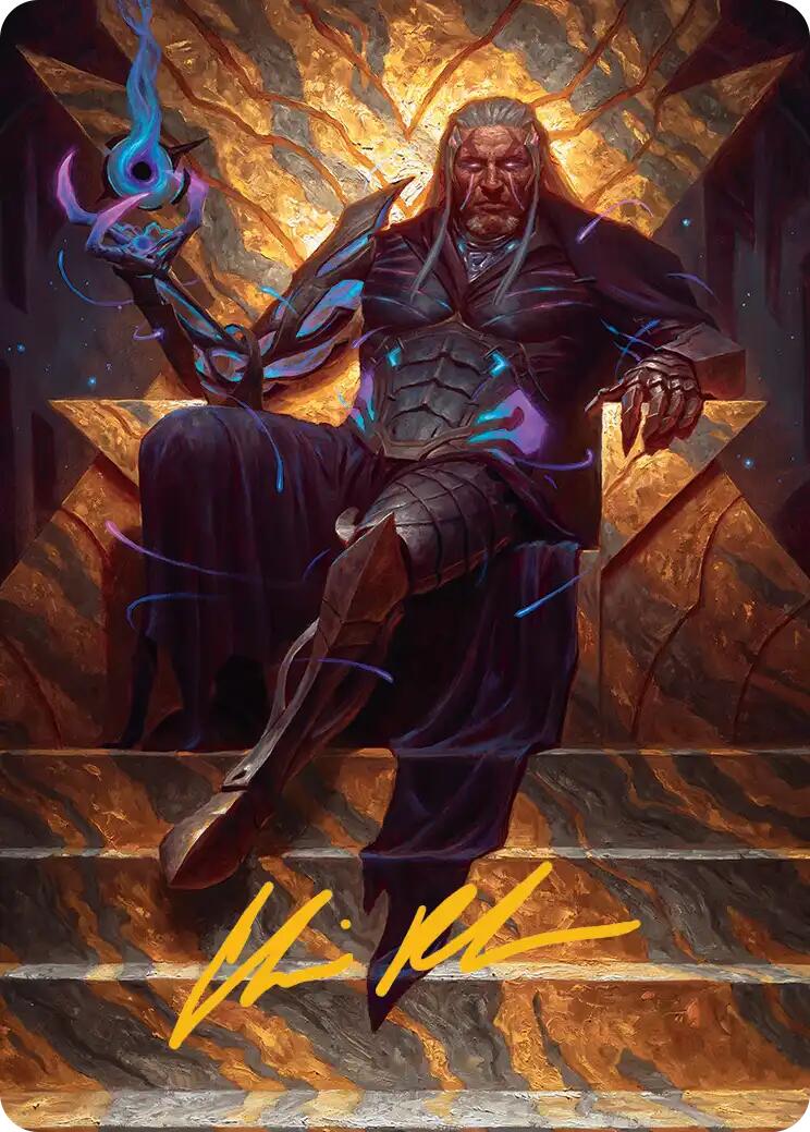 Tezzeret, Cruel Captain Art Card (1/54) (Gold-Stamped Signature) [Edge of Eternities Art Series] | Magic Magpie