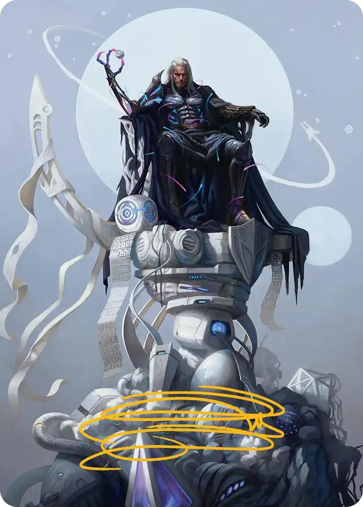 Tezzeret, Cruel Captain Art Card (35/54) (Gold-Stamped Signature) [Edge of Eternities Art Series] | Magic Magpie