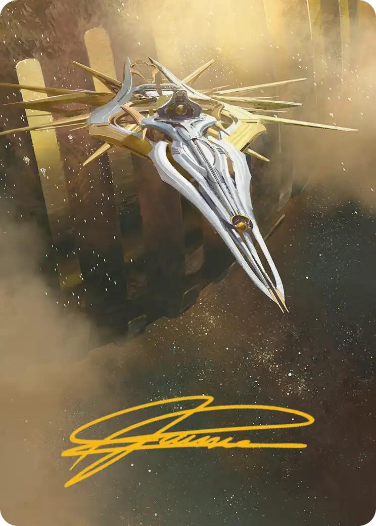 Dawnsire, Sunstar Dreadnought Art Card (Gold-Stamped Signature) [Edge of Eternities Art Series] | Magic Magpie