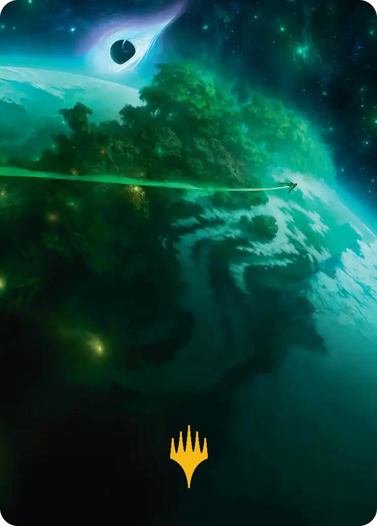 Evendo, Waking Haven Art Card (Gold-Stamped Planeswalker Symbol) [Edge of Eternities Art Series] | Magic Magpie