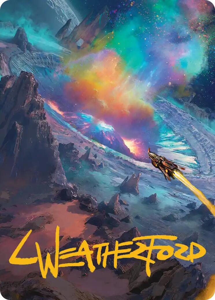 Meteor Crater Art Card (Gold-Stamped Signature) [Edge of Eternities Art Series] | Magic Magpie