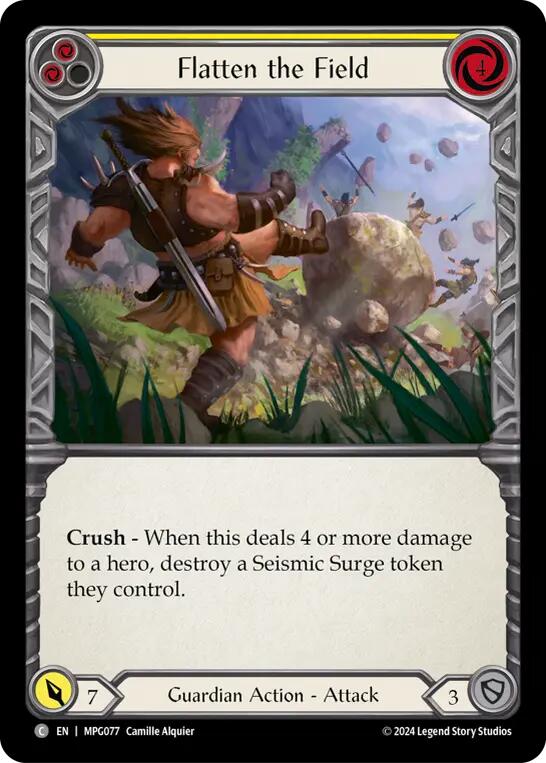 Flatten the Field (Yellow) [MPG077] (Mastery Pack Guardian)  Rainbow Foil | Magic Magpie