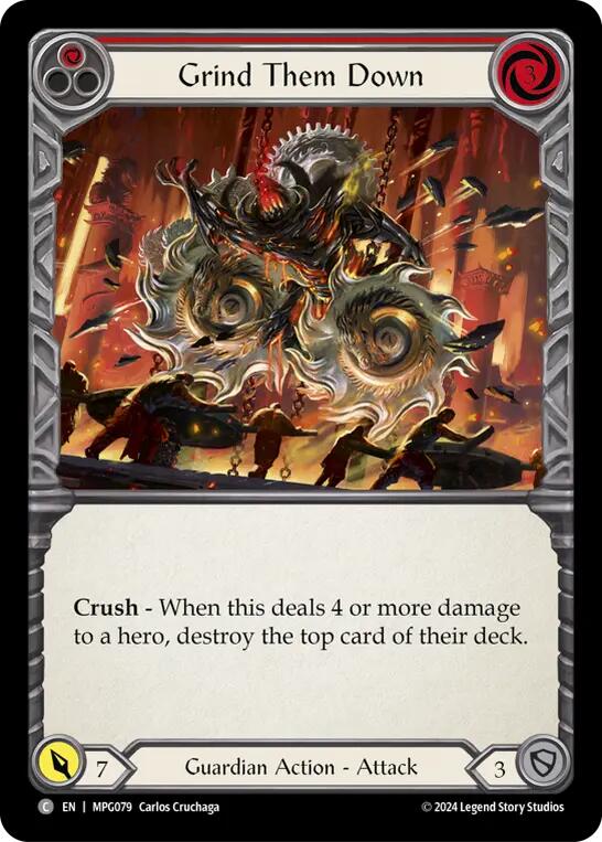 Grind Them Down (Red) [MPG079] (Mastery Pack Guardian) | Magic Magpie
