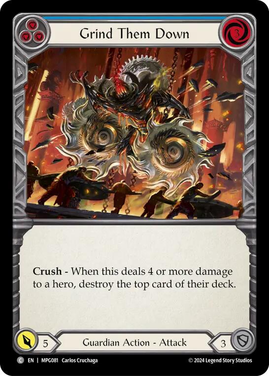 Grind Them Down (Blue) [MPG081] (Mastery Pack Guardian) | Magic Magpie