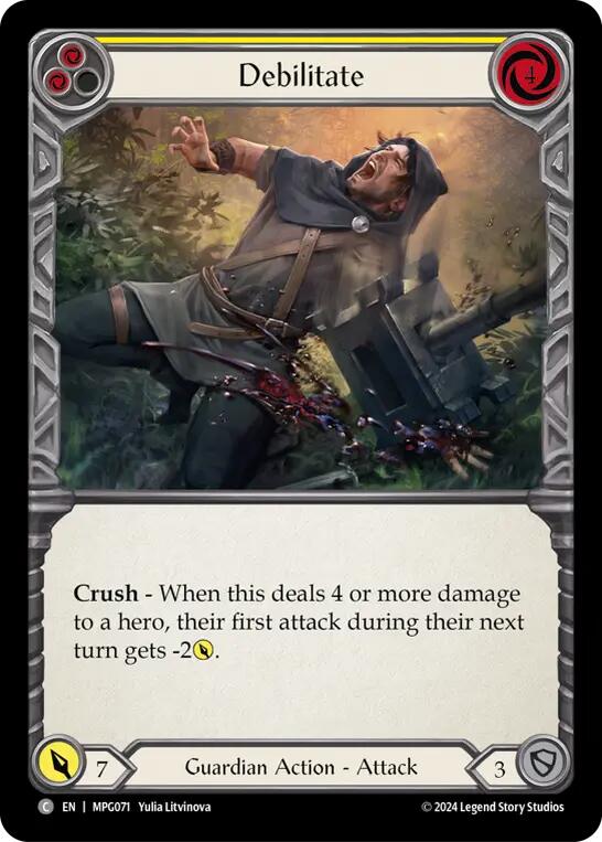 Debilitate (Yellow) [MPG071] (Mastery Pack Guardian) | Magic Magpie