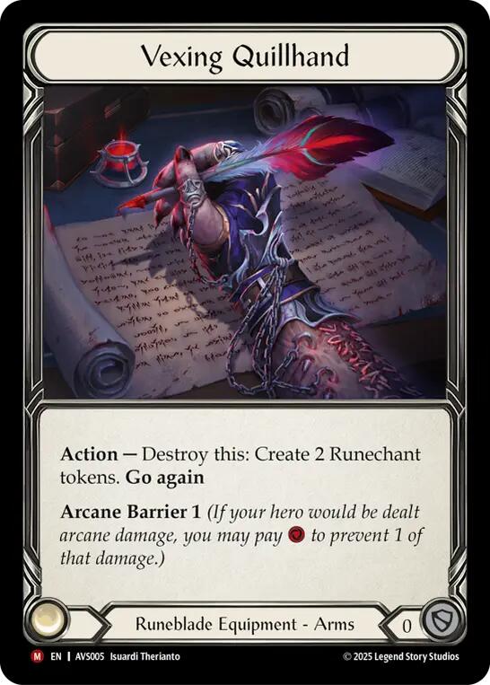 Vexing Quillhand [AVS005] (Armory Deck: Legends Viserai) | Magic Magpie