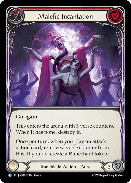 Malefic Incantation (Red) [AVS015] (Armory Deck: Legends Viserai) | Magic Magpie