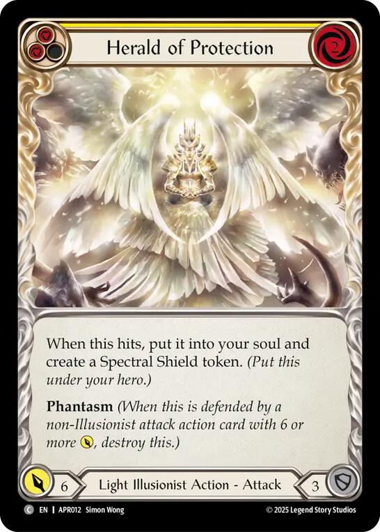 Herald of Protection (Yellow) [APR012] (Armory Deck: Legends Prism) | Magic Magpie