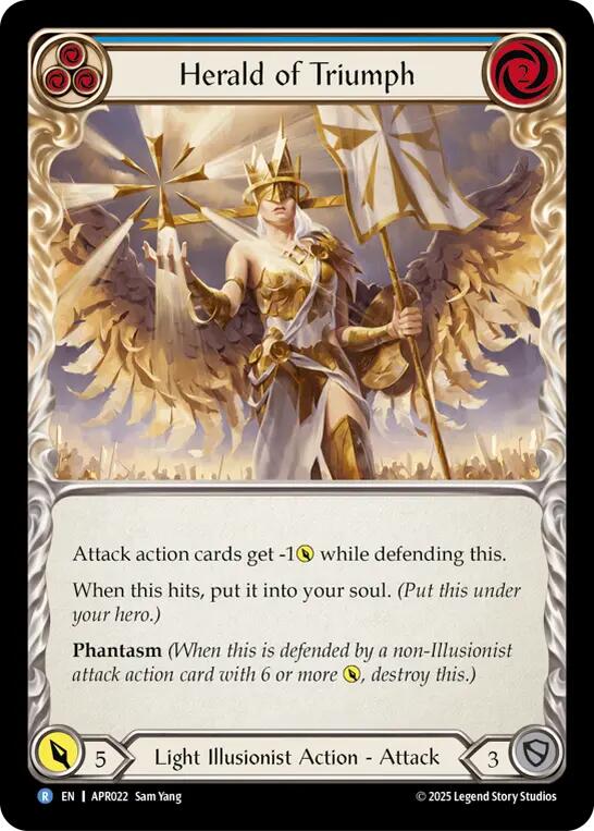 Herald of Triumph (Blue) [APR022] (Armory Deck: Legends Prism) | Magic Magpie