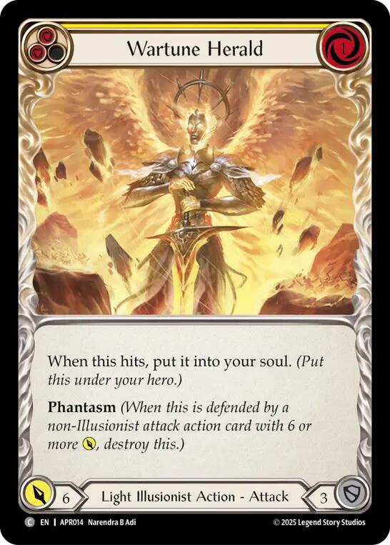Wartune Herald (Yellow) [APR014] (Armory Deck: Legends Prism) | Magic Magpie