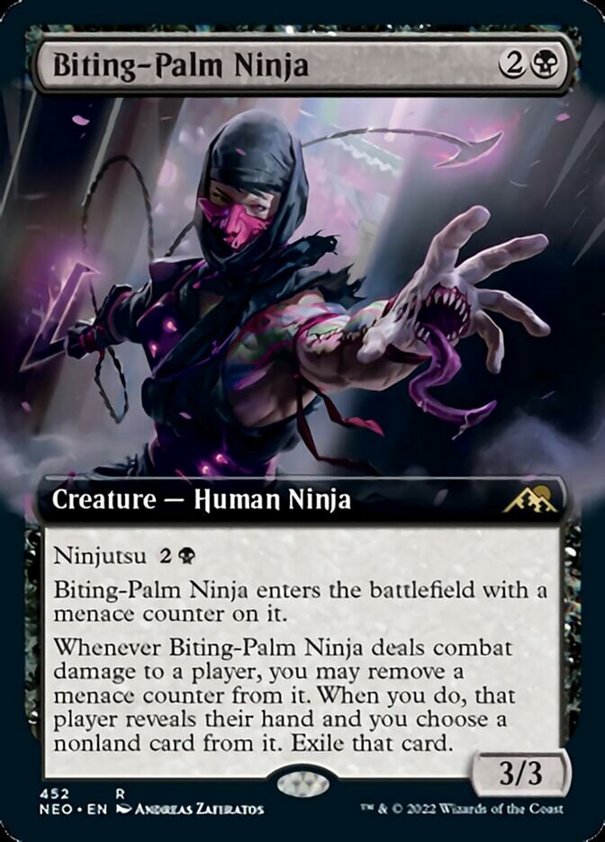 Biting-Palm Ninja (Extended Art) [Kamigawa: Neon Dynasty] | Magic Magpie