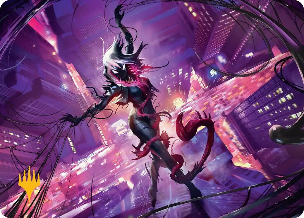 Gwenom, Remorseless Art Card (Gold-Stamped Planeswalker Symbol) [Marvel's Spider-Man Art Series] | Magic Magpie