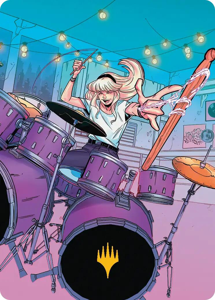 Gwen Stacy Art Card (Gold-Stamped Planeswalker Symbol) (34/54) [Marvel's Spider-Man Art Series] | Magic Magpie