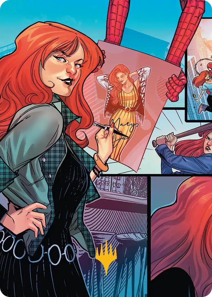 Mary Jane Watson Art Card (Gold-Stamped Planeswalker Symbol) [Marvel's Spider-Man Art Series] | Magic Magpie