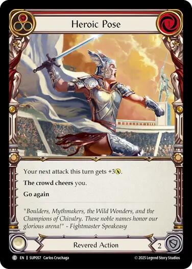 Heroic Pose (Red) [SUP057] (Super Slam)  Rainbow Foil | Magic Magpie