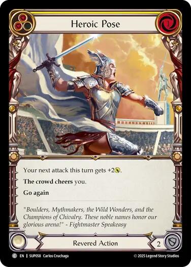 Heroic Pose (Yellow) [SUP058] (Super Slam)  Rainbow Foil | Magic Magpie
