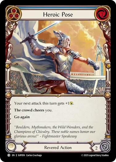 Heroic Pose (Blue) [SUP059] (Super Slam)  Rainbow Foil | Magic Magpie