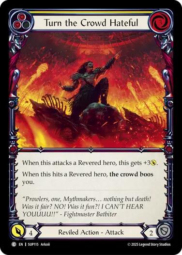 Turn the Crowd Hateful (Yellow) [SUP115] (Super Slam)  Rainbow Foil | Magic Magpie