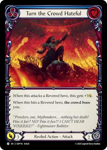 Turn the Crowd Hateful (Blue) [SUP116] (Super Slam)  Rainbow Foil | Magic Magpie