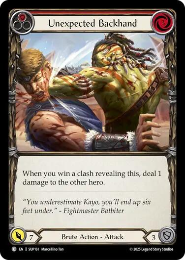 Unexpected Backhand (Red) [SUP161] (Super Slam)  Rainbow Foil | Magic Magpie
