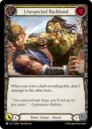 Unexpected Backhand (Yellow) [SUP162] (Super Slam)  Rainbow Foil | Magic Magpie