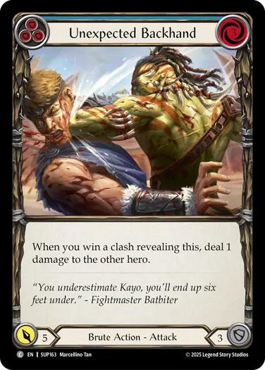 Unexpected Backhand (Blue) [SUP163] (Super Slam)  Rainbow Foil | Magic Magpie