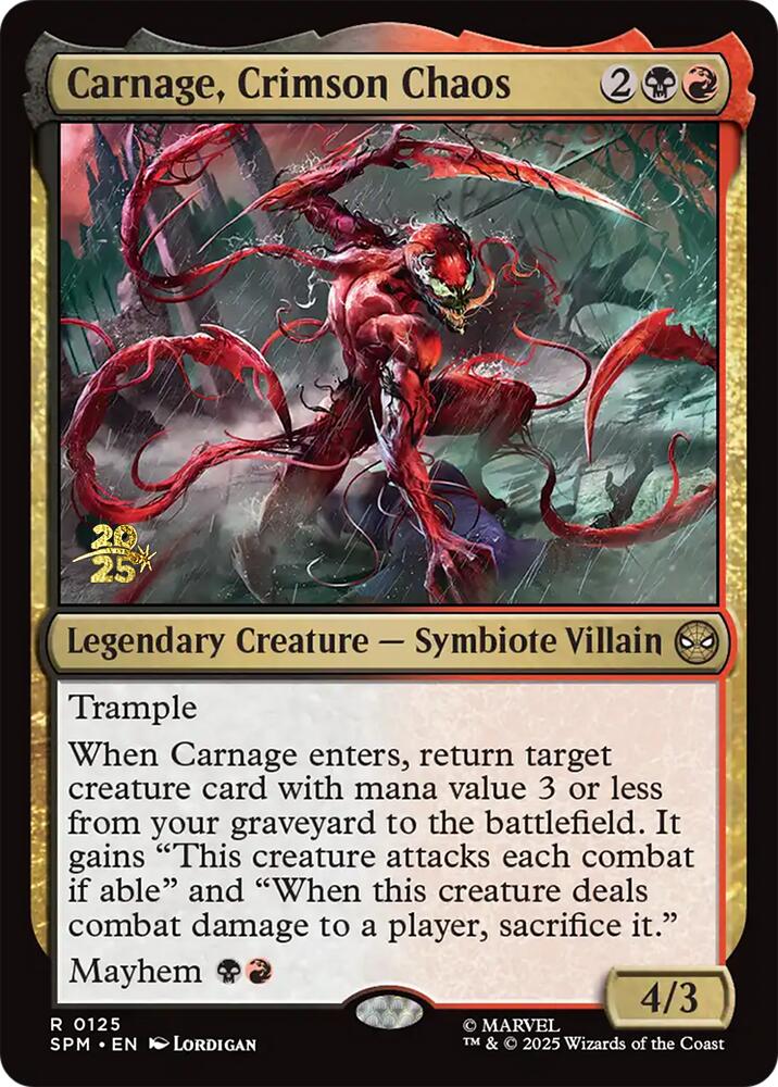 Carnage, Crimson Chaos [Marvel's Spider-Man Prerelease Promos] | Magic Magpie