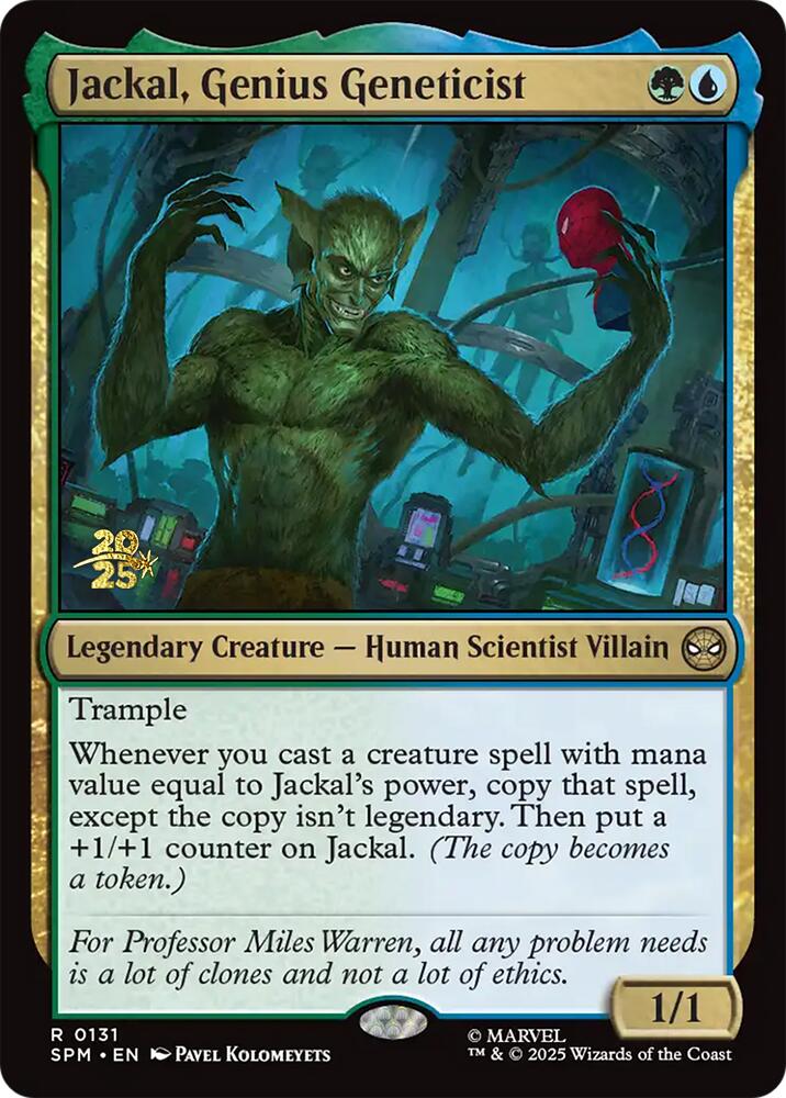 Jackal, Genius Geneticist [Marvel's Spider-Man Prerelease Promos] | Magic Magpie
