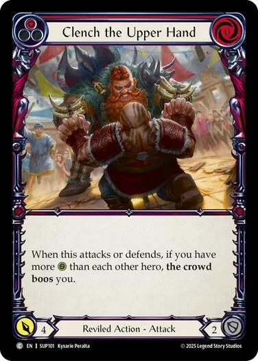 Clench the Upper Hand (Red) [SUP101] (Super Slam)  Rainbow Foil | Magic Magpie