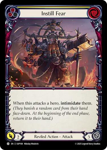 Instill Fear (Yellow) [SUP108] (Super Slam)  Rainbow Foil | Magic Magpie