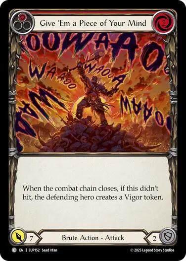 Give 'Em a Piece of Your Mind (Red) [SUP152] (Super Slam)  Rainbow Foil | Magic Magpie