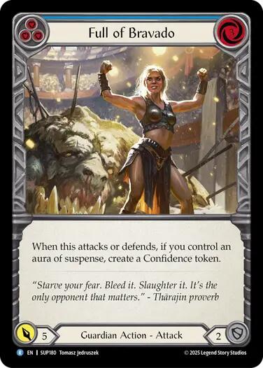 Full of Bravado (Blue) [SUP180] (Super Slam)  Rainbow Foil | Magic Magpie