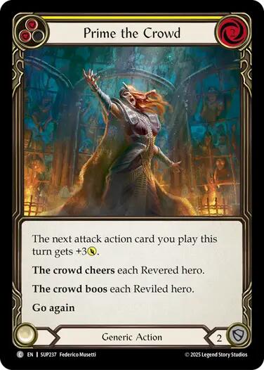 Prime the Crowd (Yellow) [SUP237] (Super Slam)  Rainbow Foil | Magic Magpie