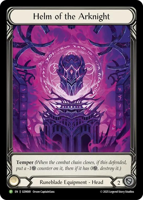 Helm of the Arknight [GEM081] (GEM Pack 3)  Rainbow Foil | Magic Magpie