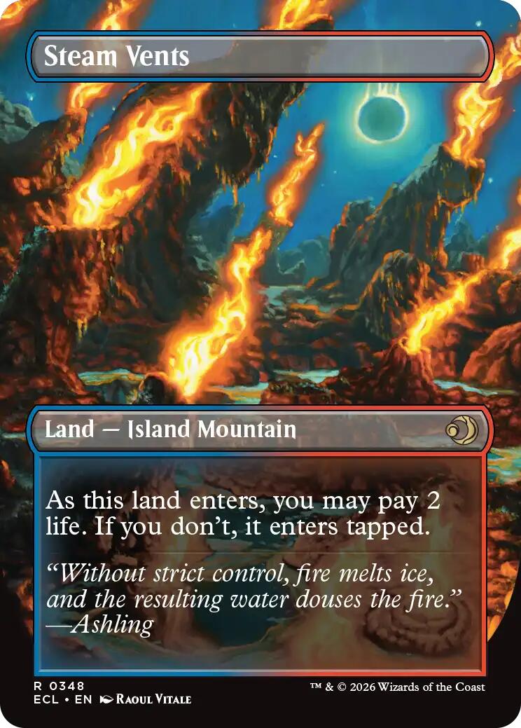 Steam Vents (Borderless) [Lorwyn Eclipsed] | Magic Magpie