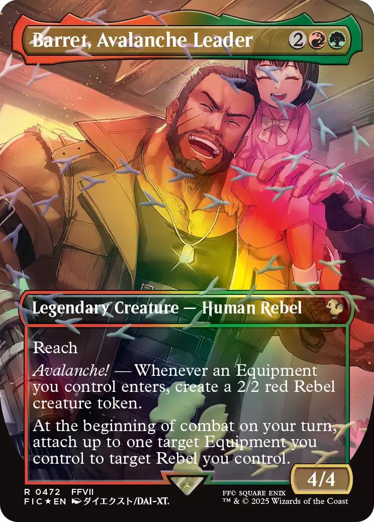 Barret, Avalanche Leader (Borderless) (Chocobo Track Foil) [FINAL FANTASY Commander] | Magic Magpie