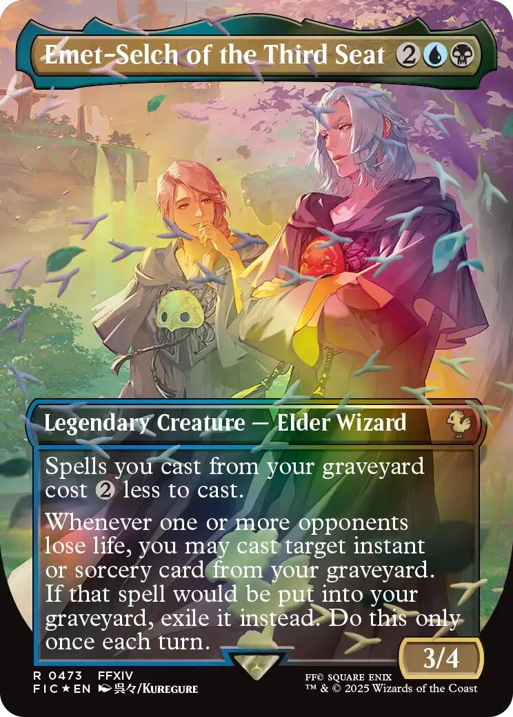 Emet-Selch of the Third Seat (Borderless) (Chocobo Track Foil) [FINAL FANTASY Commander] | Magic Magpie