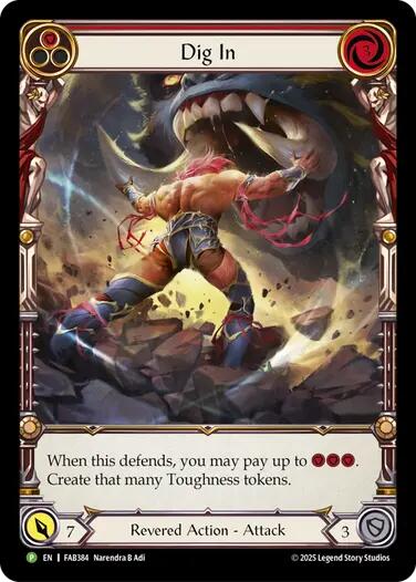 Dig In (Red) [FAB384] (Promo)  Rainbow Foil | Magic Magpie