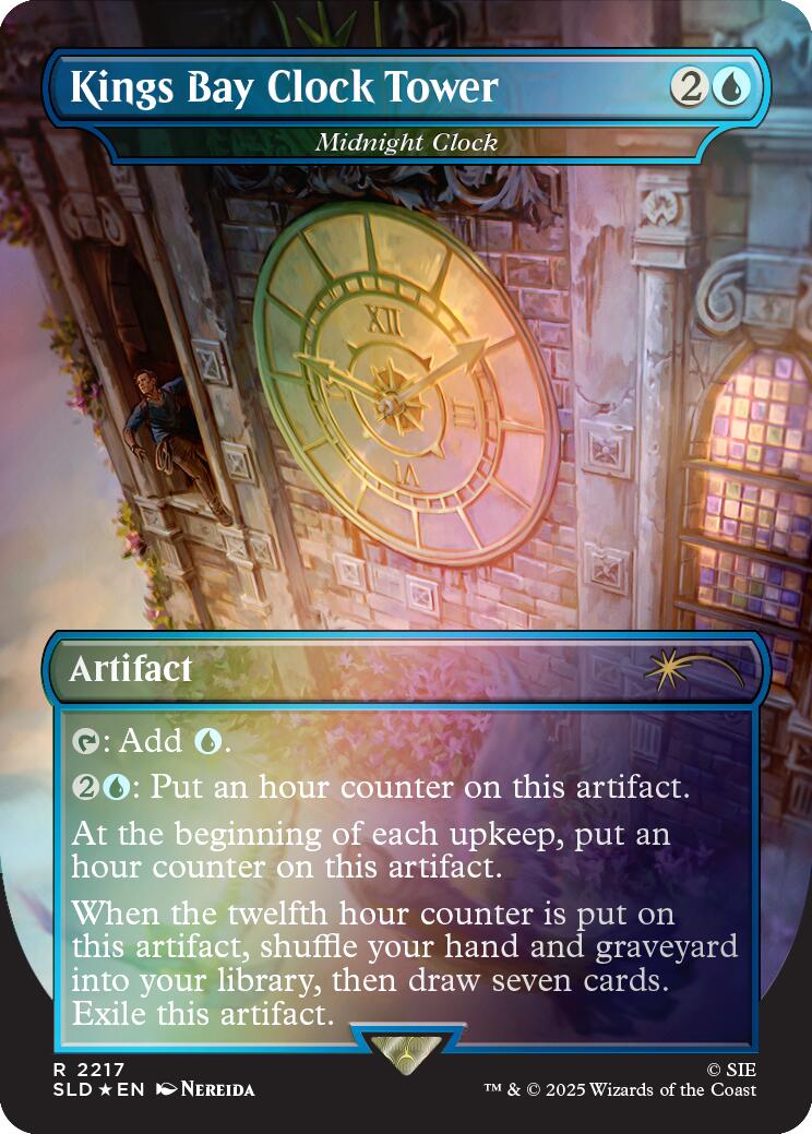 Kings Bay Clock Tower - Midnight Clock (Rainbow Foil) [Secret Lair Drop Series] | Magic Magpie