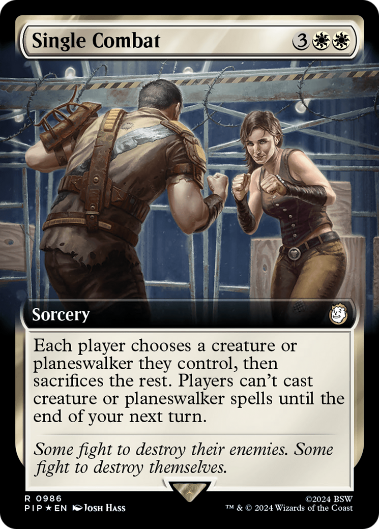 Single Combat (Extended Art) (Surge Foil) [Fallout] | Magic Magpie