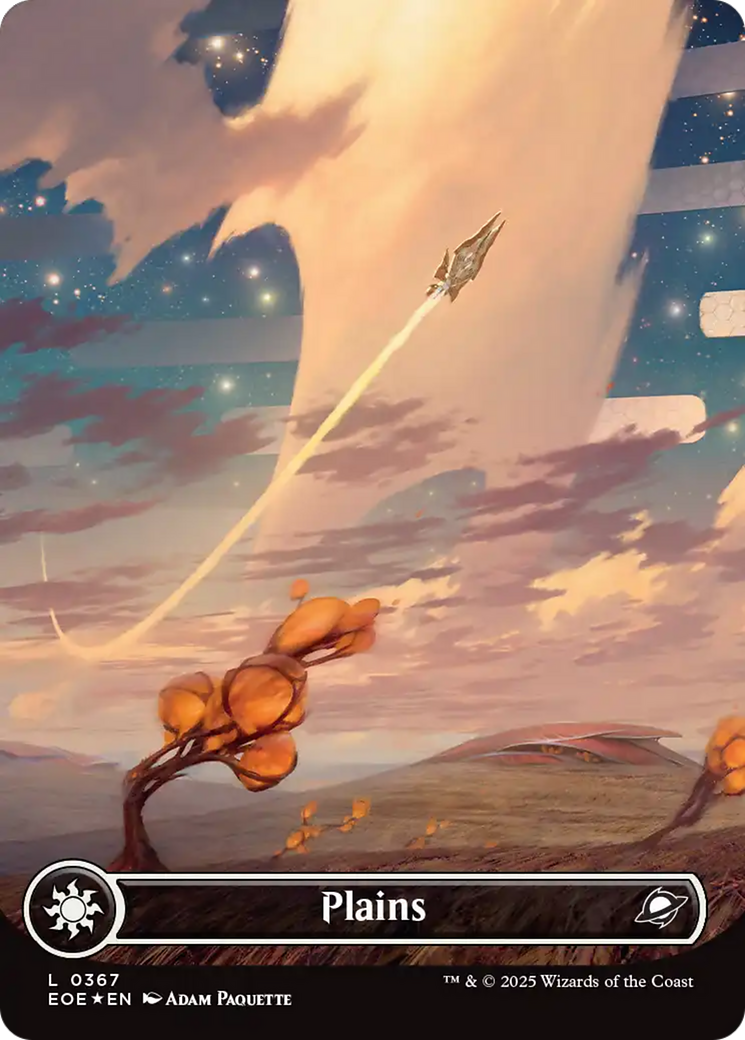 Plains (0367) (Borderless) (Galaxy Foil) [Edge of Eternities] | Magic Magpie