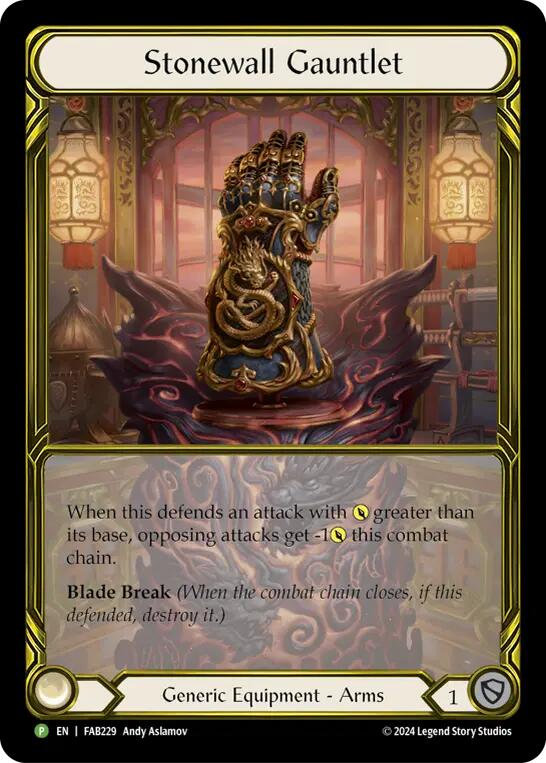 Stonewall Gauntlet (Golden) [FAB229] (Promo)  Cold Foil | Magic Magpie