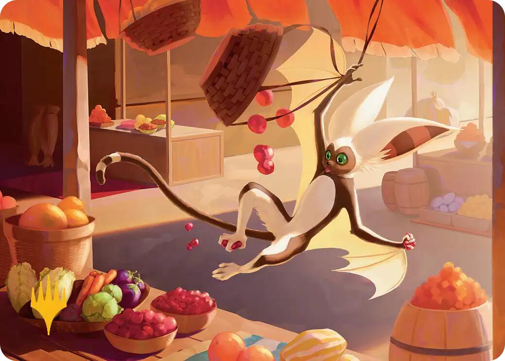 Momo, Playful Pet Art Card (Gold-Stamped Planeswalker Symbol) [Avatar: The Last Airbender Art Series] | Magic Magpie