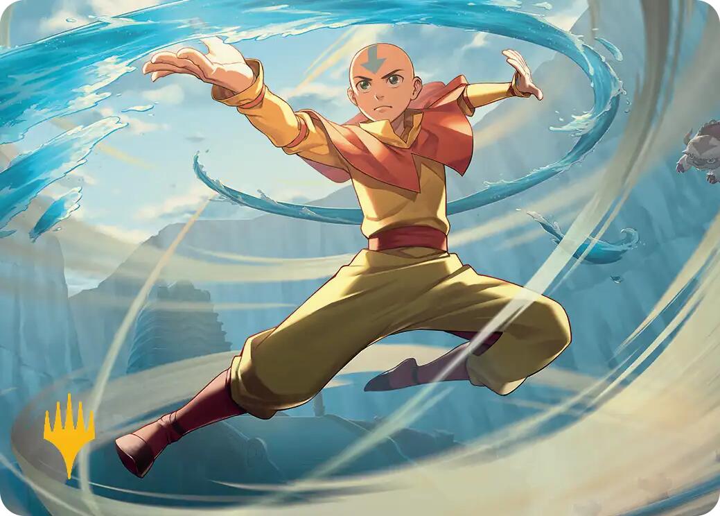 Aang, Swift Savior Art Card (Gold-Stamped Planeswalker Symbol) [Avatar: The Last Airbender Art Series] | Magic Magpie