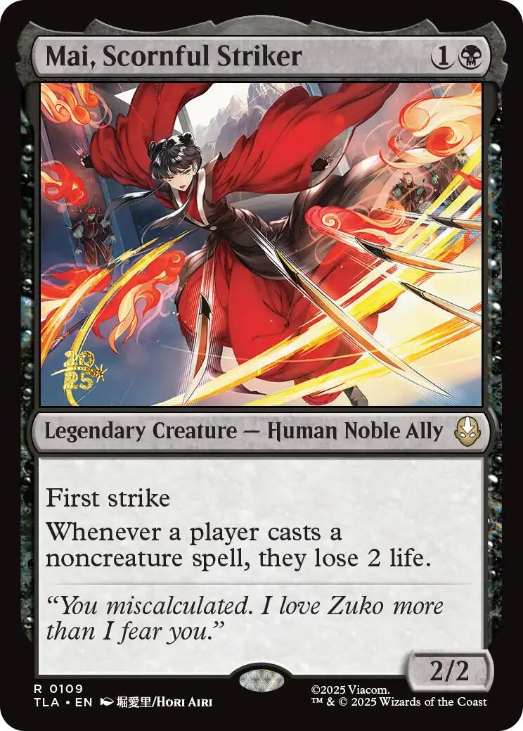 Mai, Scornful Striker [Avatar: The Last Airbender Prerelease Cards] | Magic Magpie
